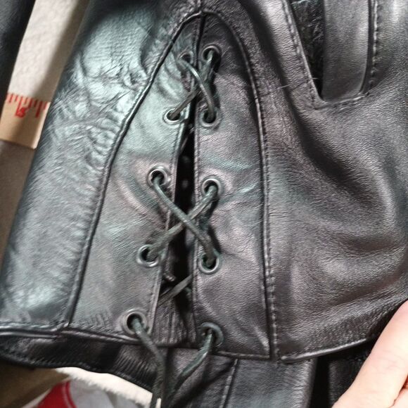 Vintage Zony Inc Black Leather Motorcycle Jacket w/ Removable Liner – Mens Large - Picture 12 of 16